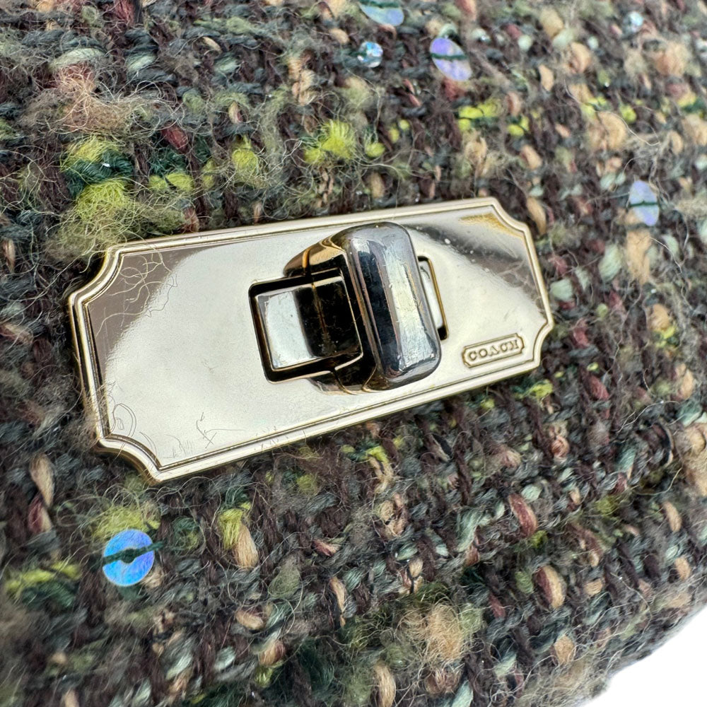 COACH Chelsea Boucle Olive Tweed Shoulder Bag LHQ1842