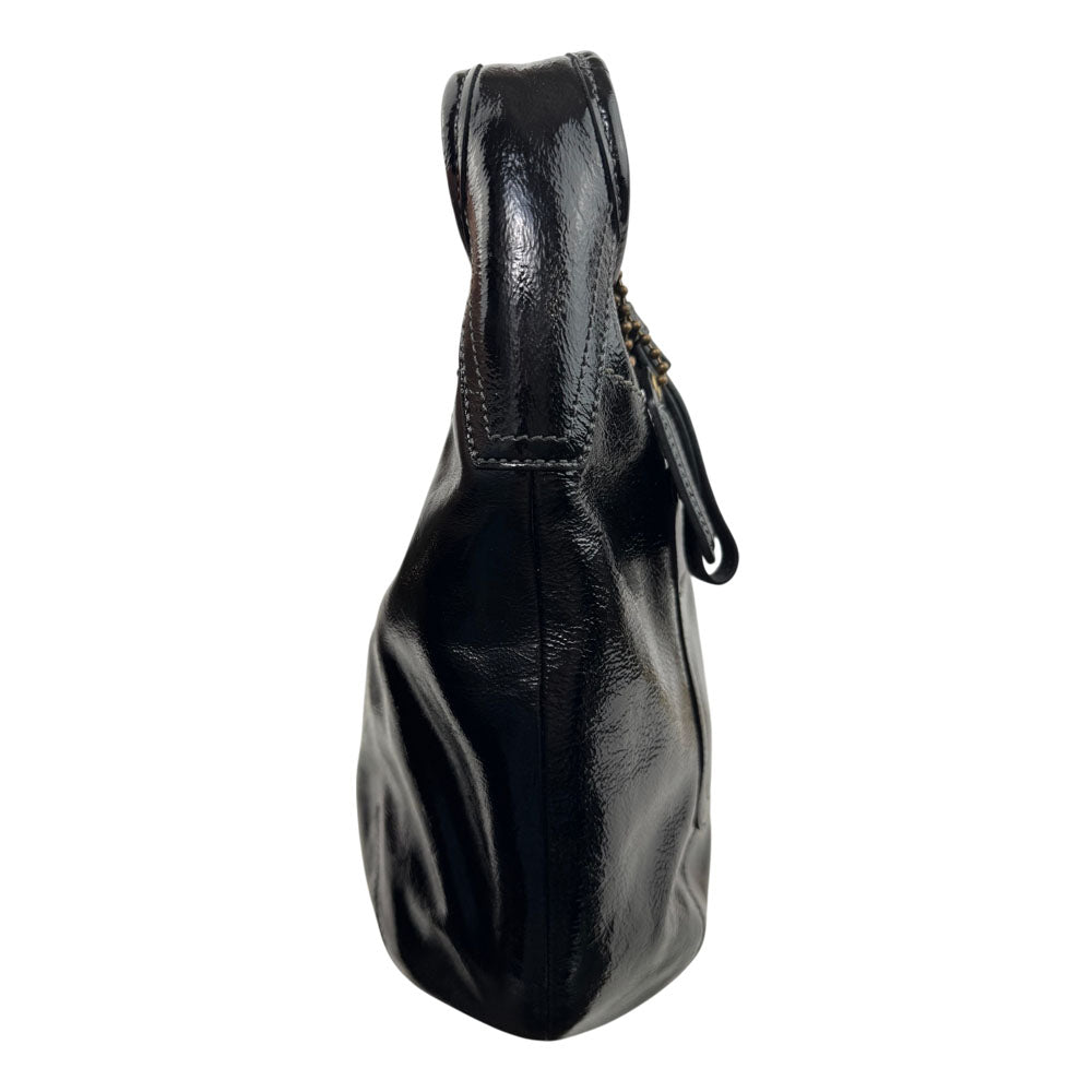 COACH Ergo Patent Leather Black Leather Shoulder Hobo Bag LHQ1845