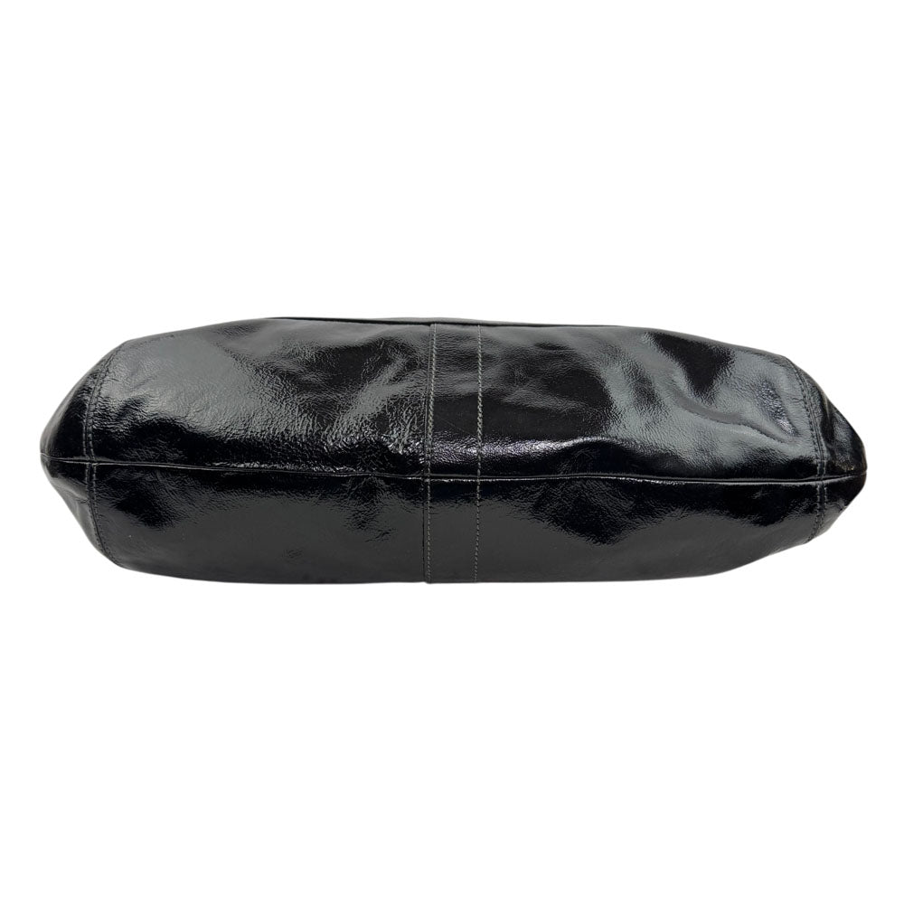COACH Ergo Patent Leather Black Leather Shoulder Hobo Bag LHQ1845