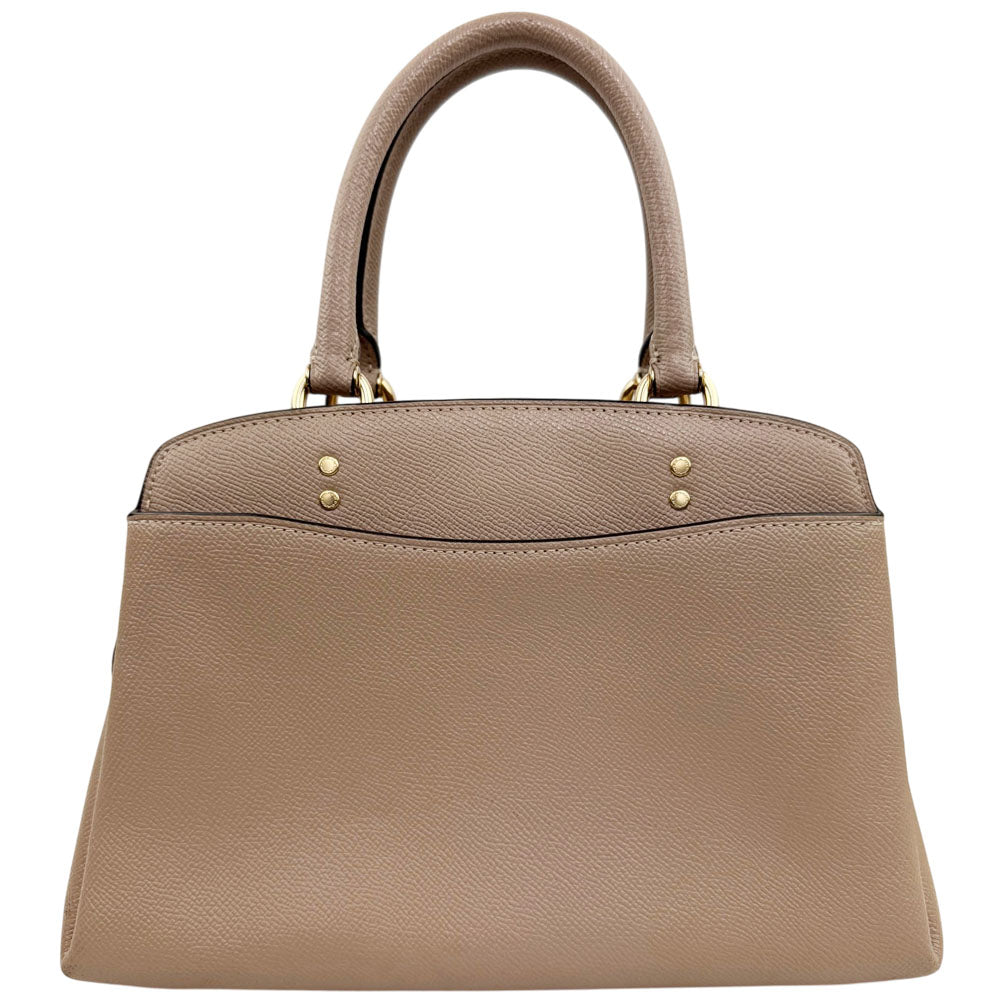COACH Lillie Carryall Beige Leather Hand Shoulder Bag LHQ1847