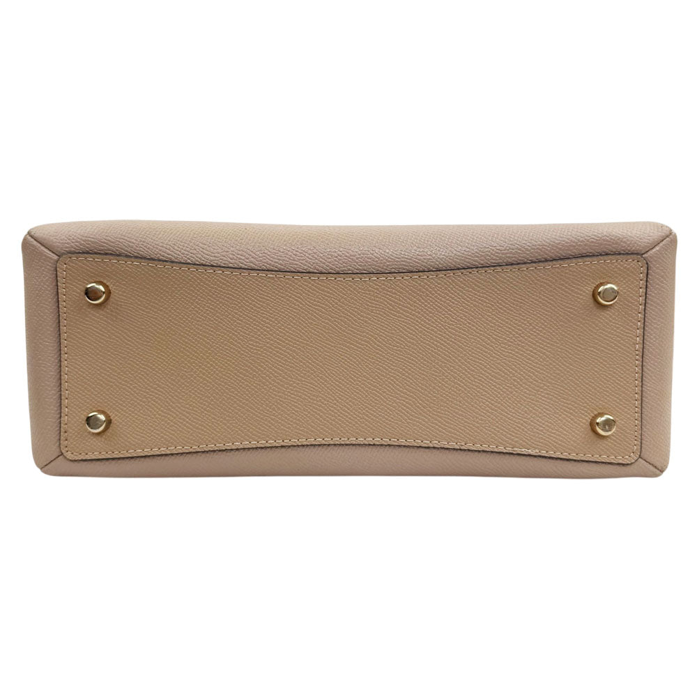COACH Lillie Carryall Beige Leather Hand Shoulder Bag LHQ1847