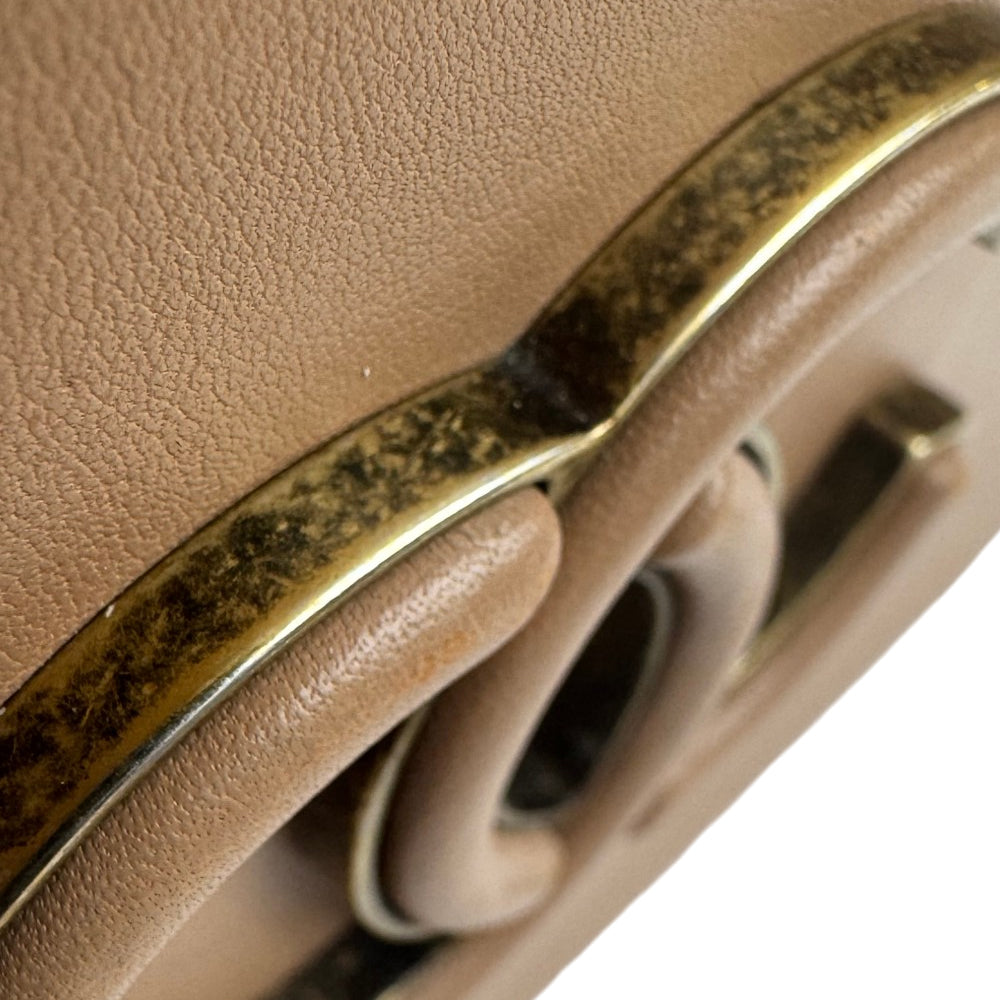 CHANEL Beige Leather CoCo Curve Vanity Shoulder Hand Bag LHQ1857