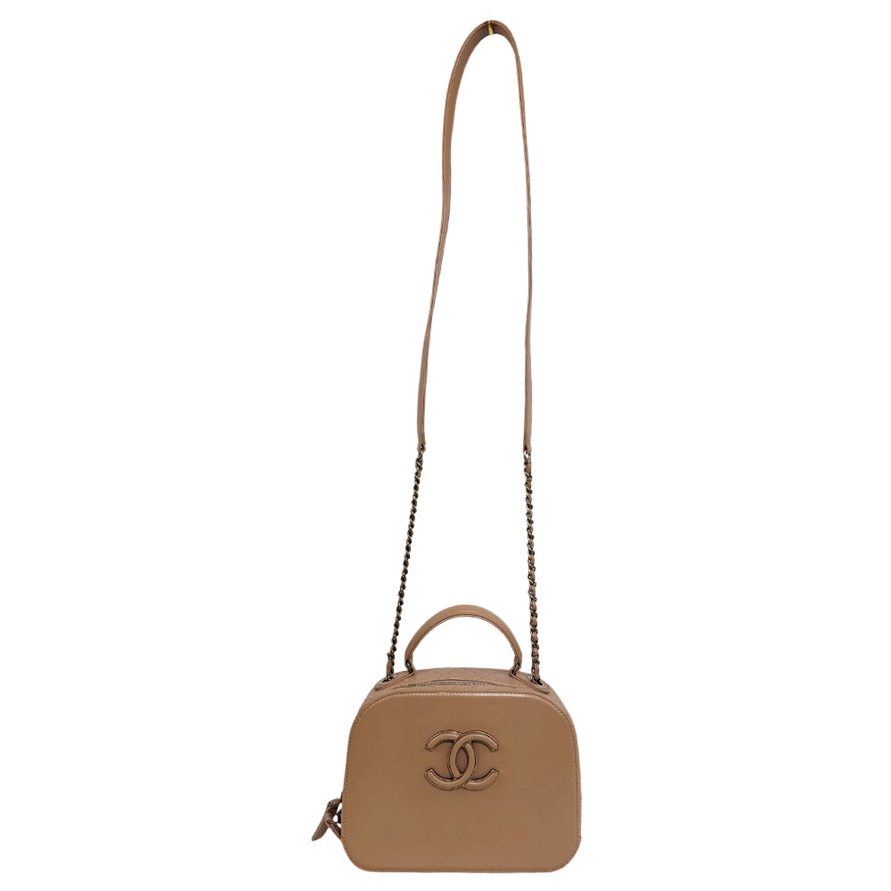 CHANEL Beige Leather CoCo Curve Vanity Shoulder Hand Bag LHQ1857