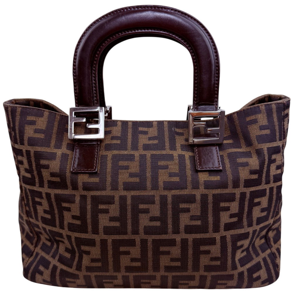 FENDI Zucca Brown Tote Hand Bag LHQ1860