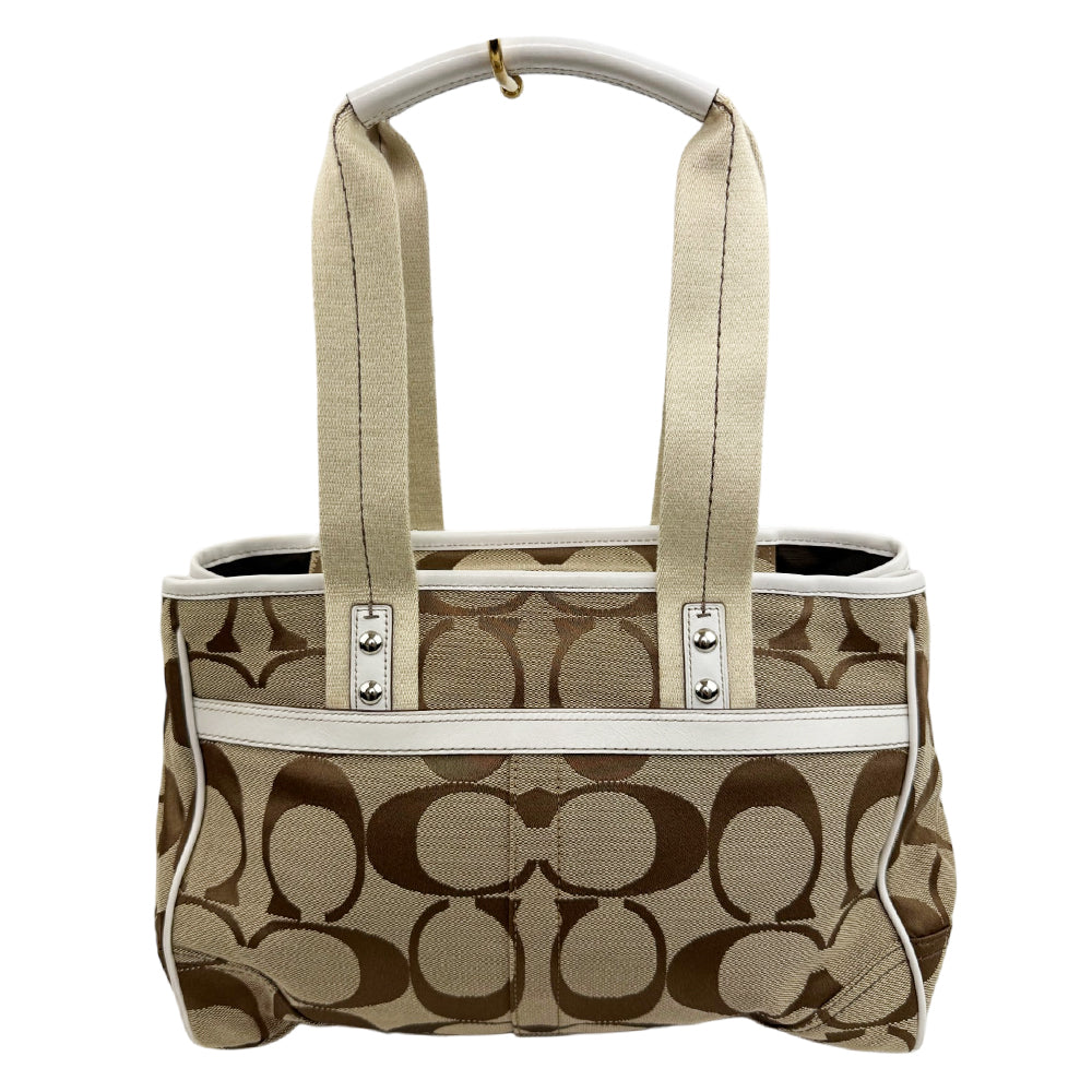 COACH Signature Canvas Beige Tote Shoulder Bag LHQ1873