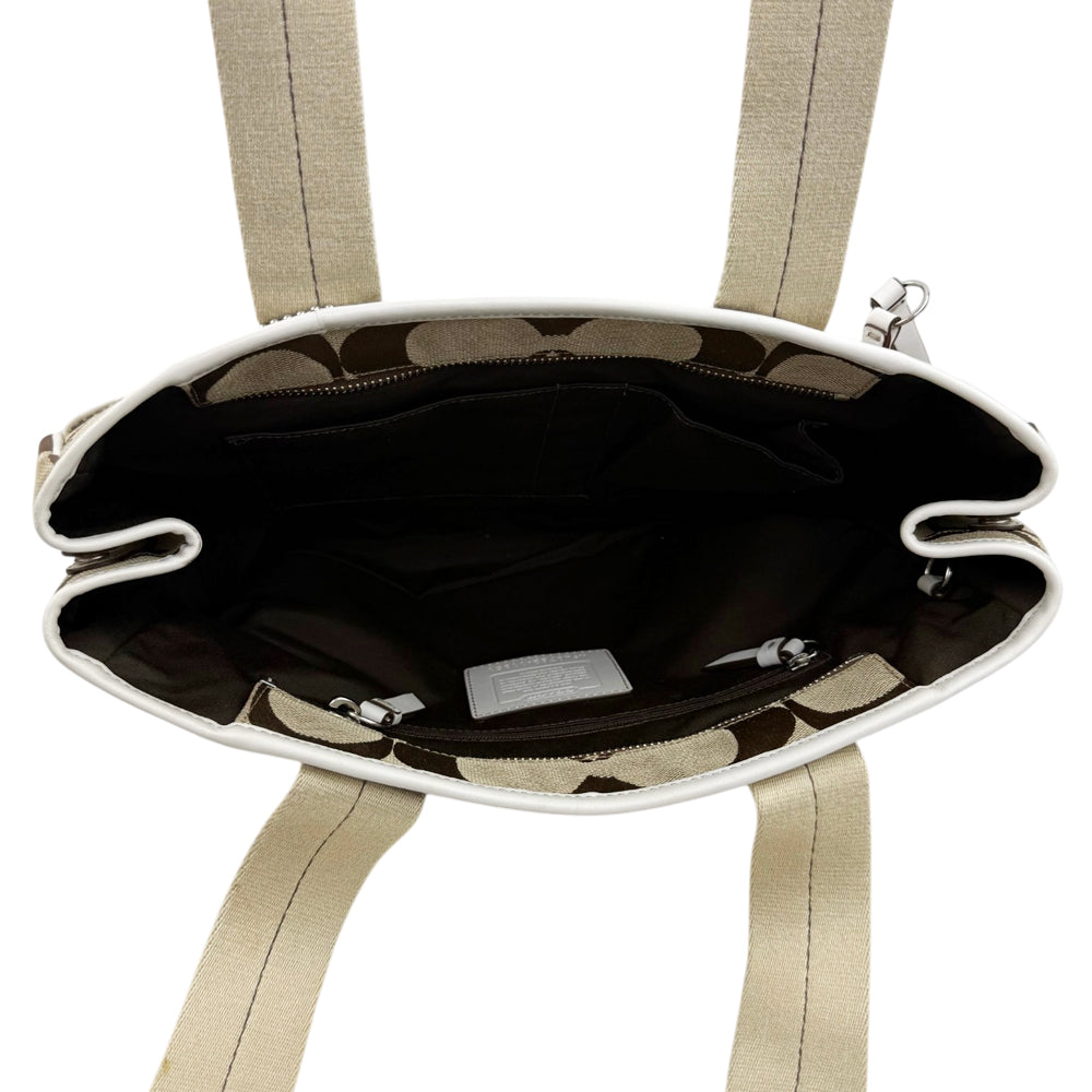 COACH Signature Canvas Beige Tote Shoulder Bag LHQ1873