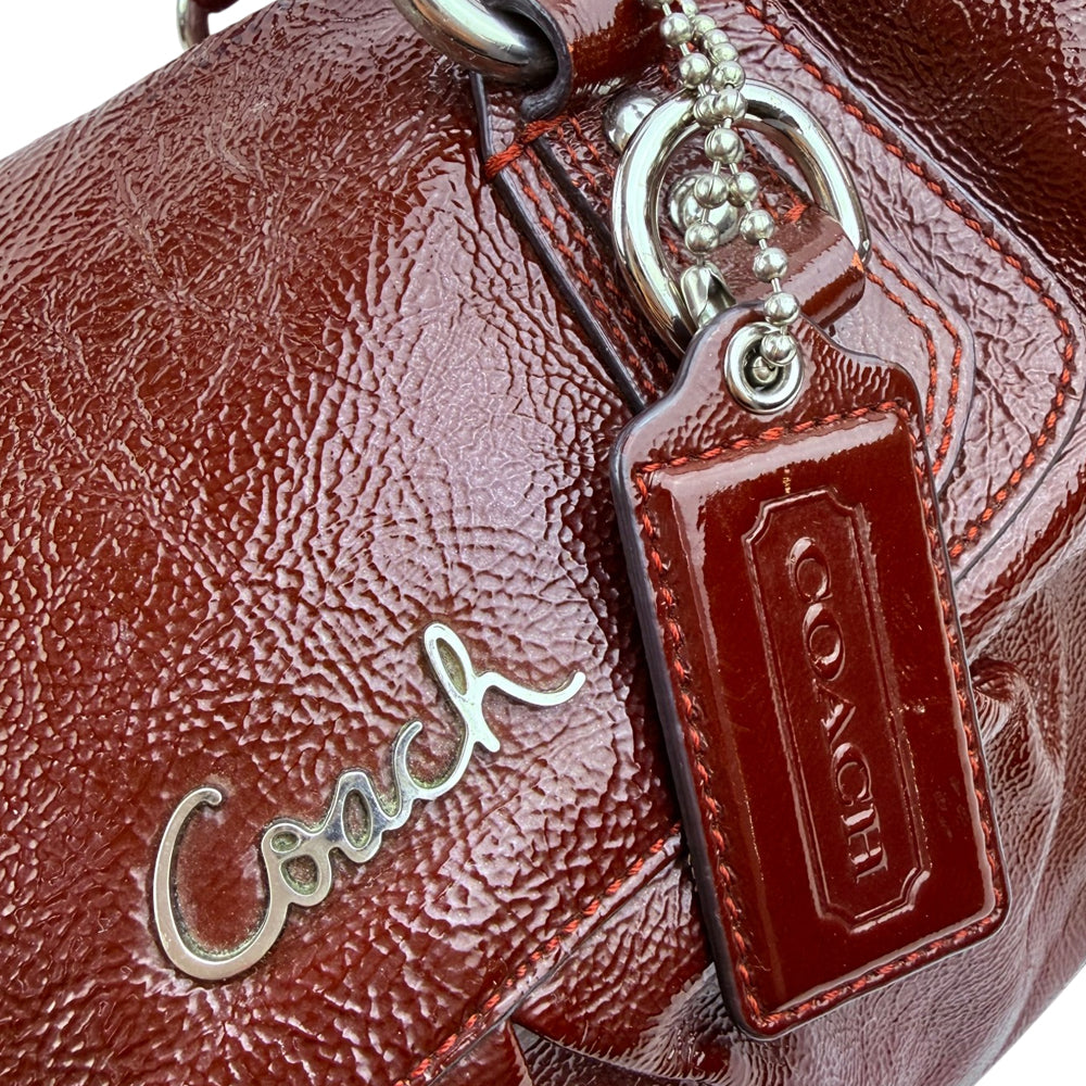 COACH Ashley Red Patent Leather Shoulder Bag LHQ1874