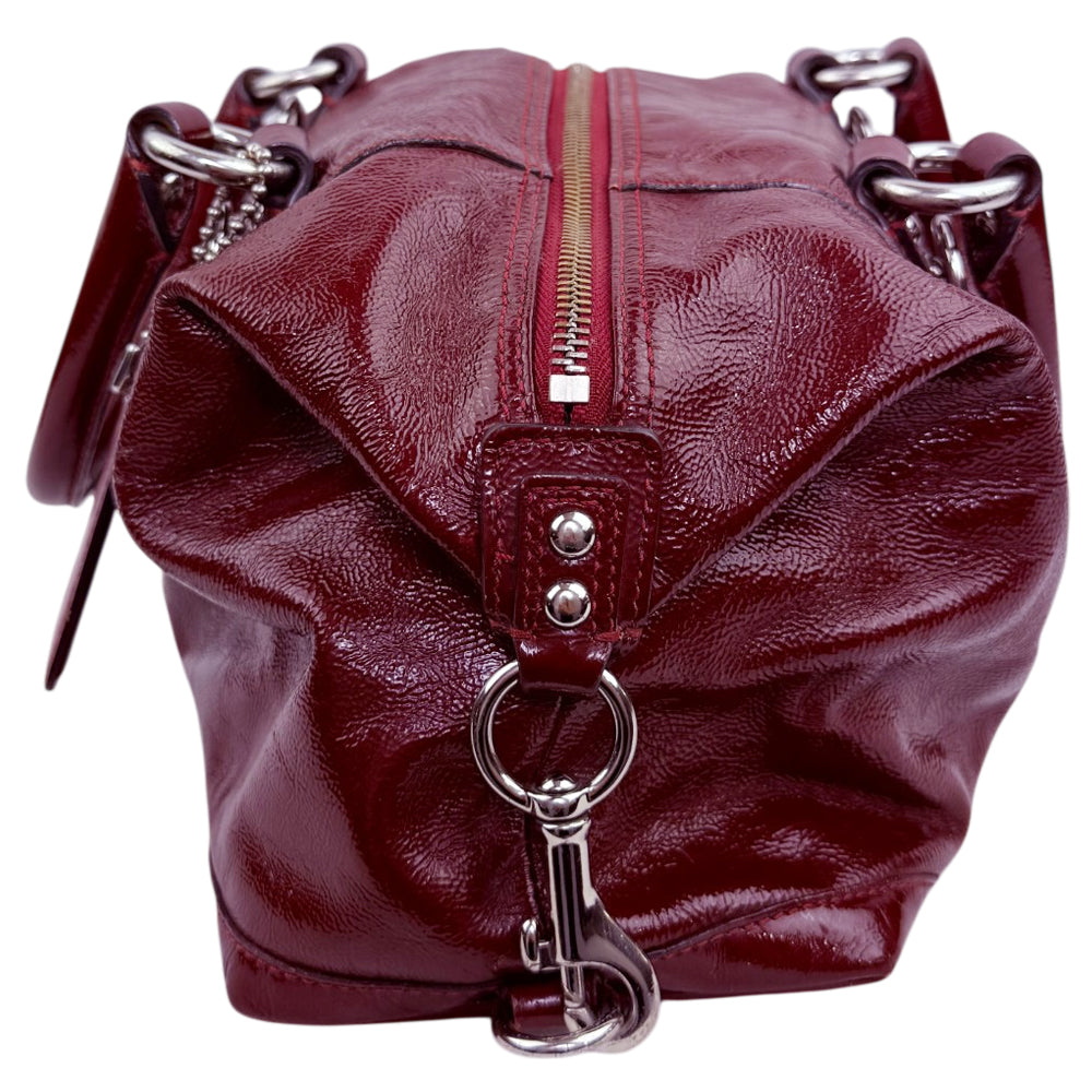 COACH Ashley Red Patent Leather Shoulder Bag LHQ1874