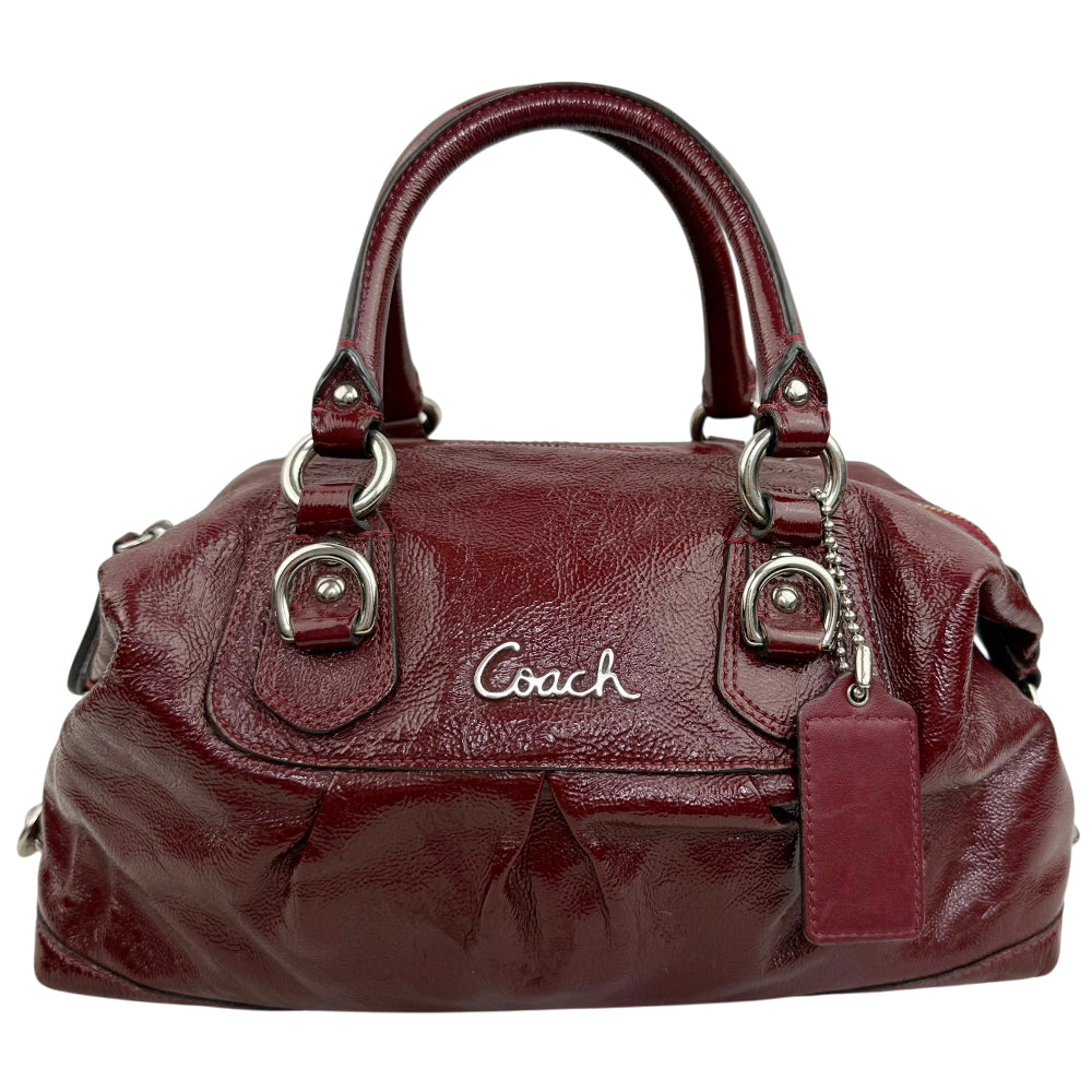 COACH Ashley Red Patent Leather Shoulder Bag LHQ1874