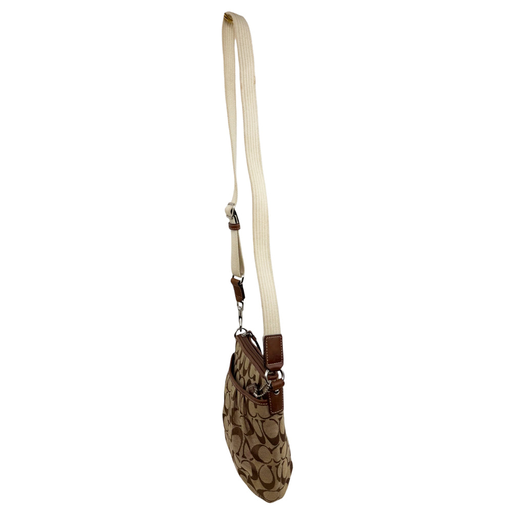 COACH Signature Brown Canvas Crossbody Bag LHQ1876