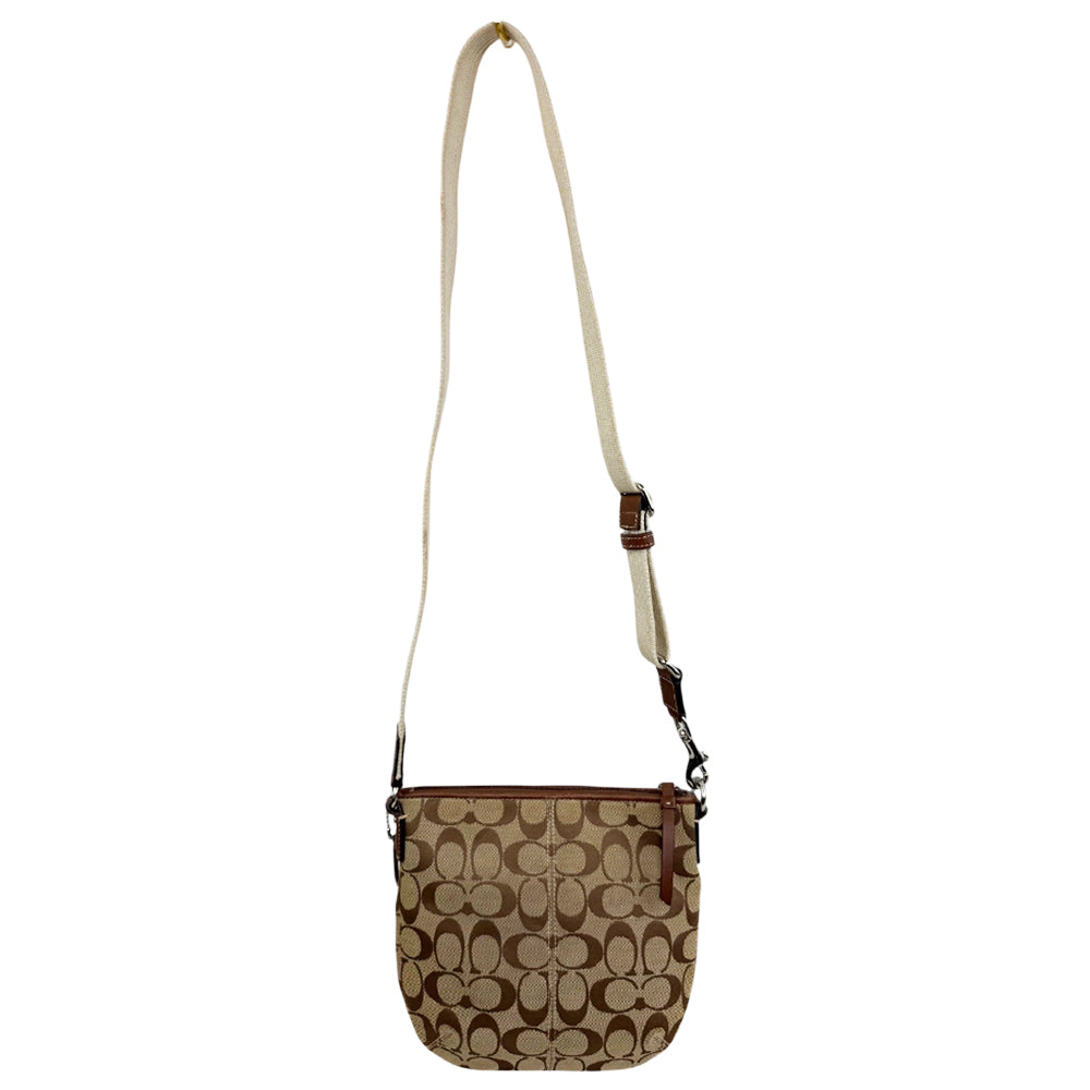 COACH Signature Brown Canvas Crossbody Bag LHQ1876