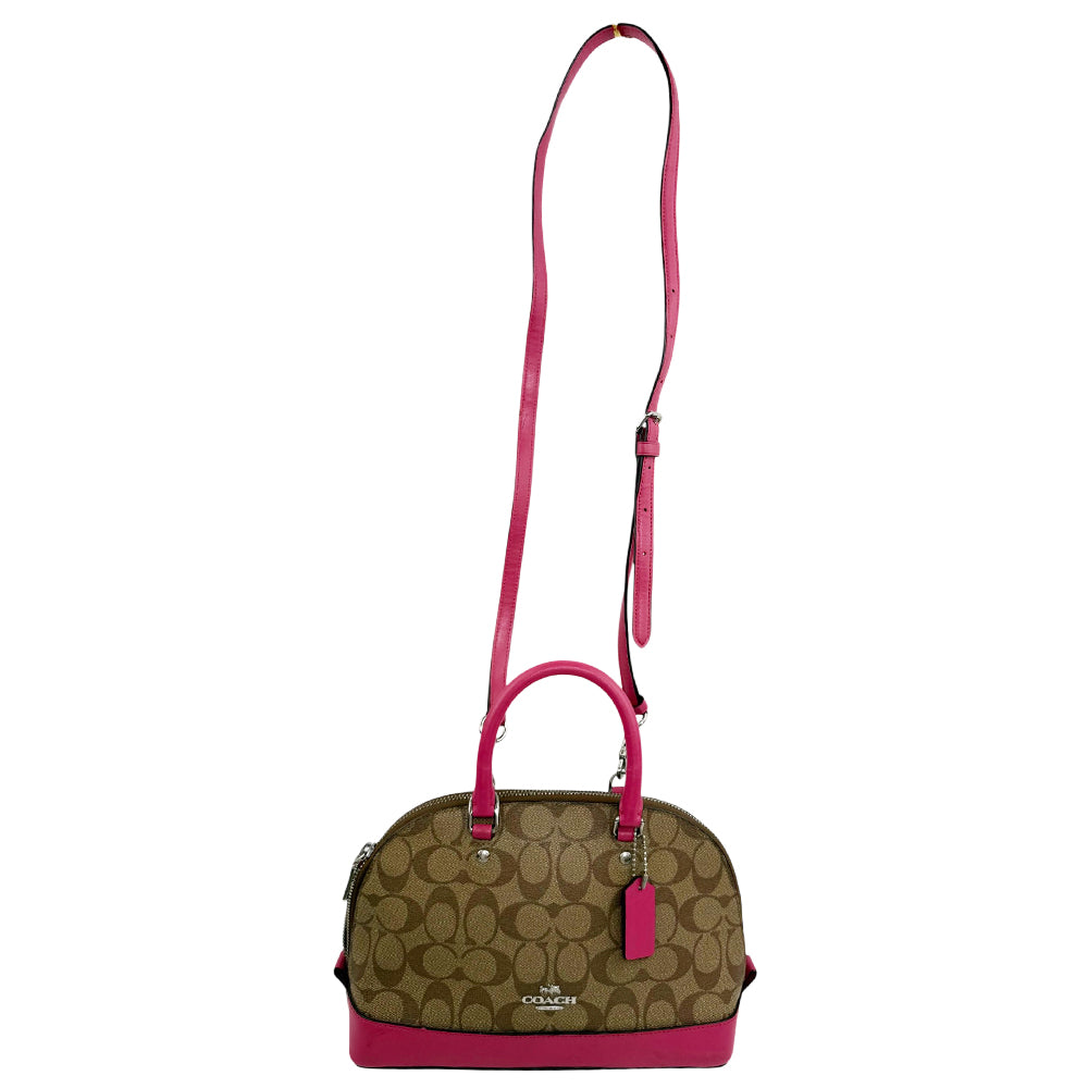 COACH Brown Signature Mini Sierra Crossbody Hand Bag LHQ1878