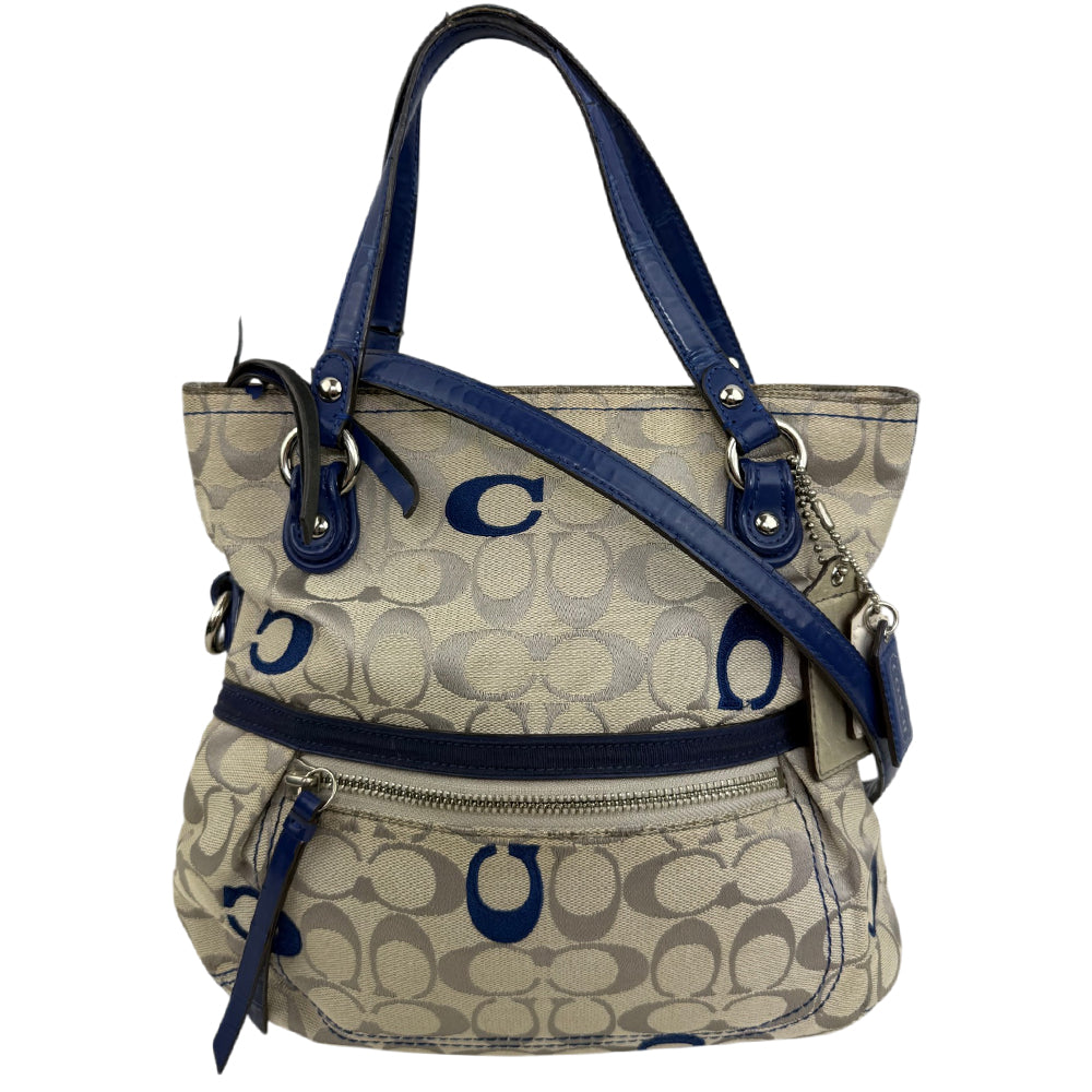 COACH Poppy Signature Canvas White Tote Shoulder Bag LHQ1881