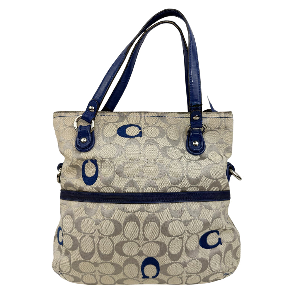 COACH Poppy Signature Canvas White Tote Shoulder Bag LHQ1881