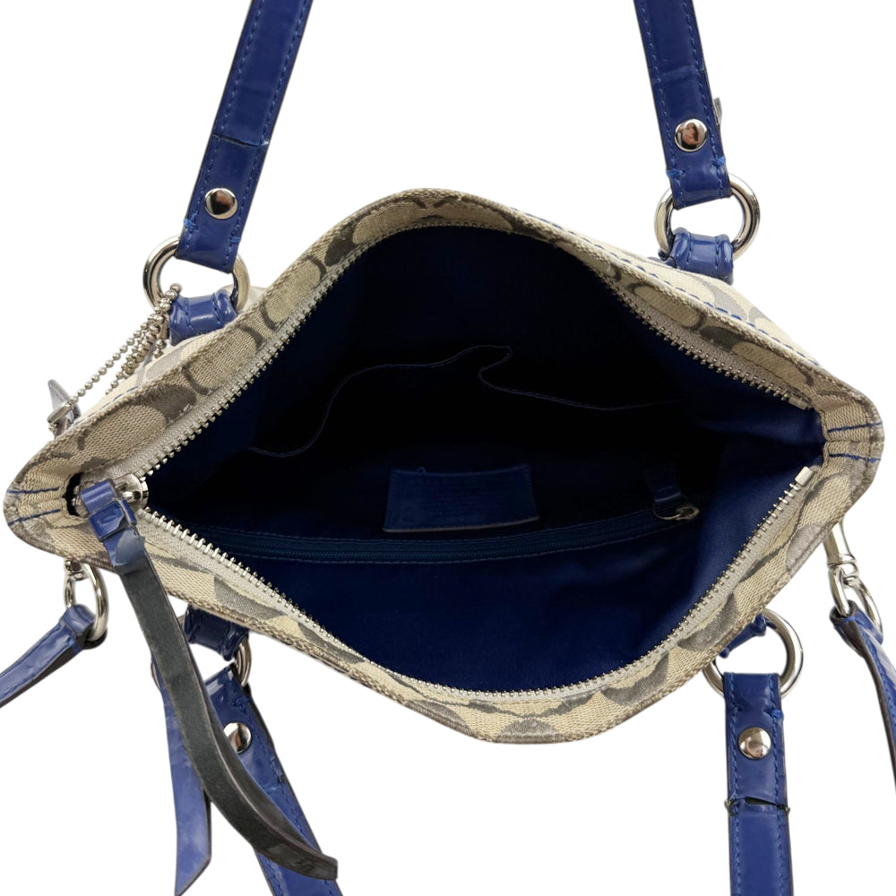COACH Poppy Signature Canvas White Tote Shoulder Bag LHQ1881