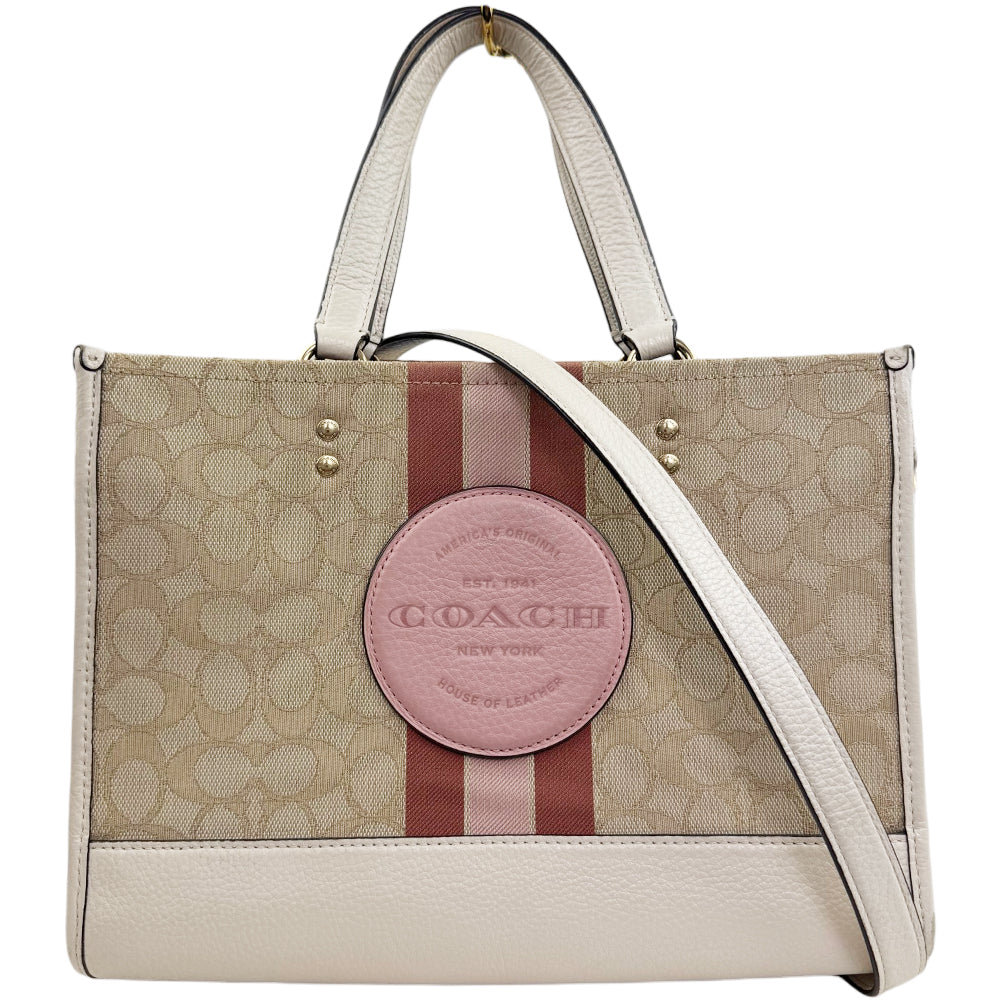 COACH Dempsey Beige Signature Canvas Tote Bag LHQ1884