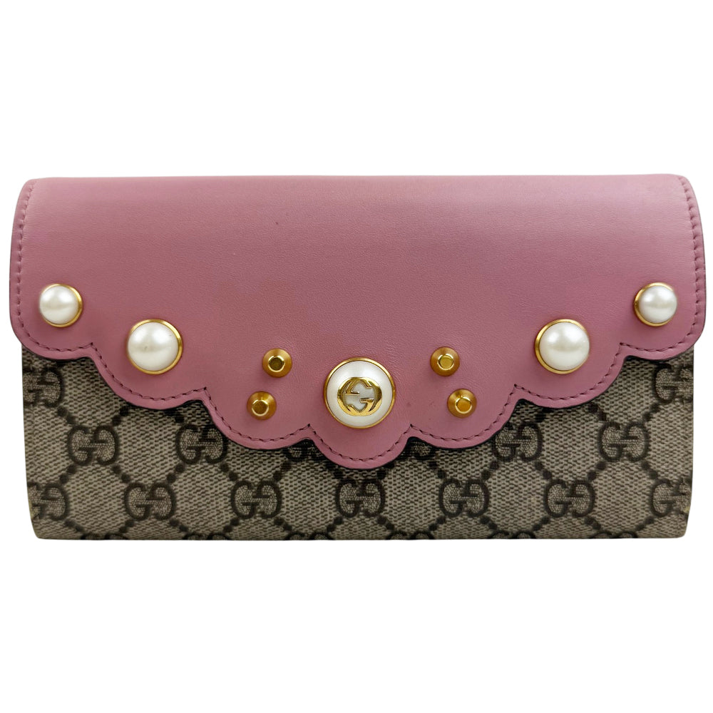 GUCCI Peony Pearl GG Purse Wallet LHQ1885