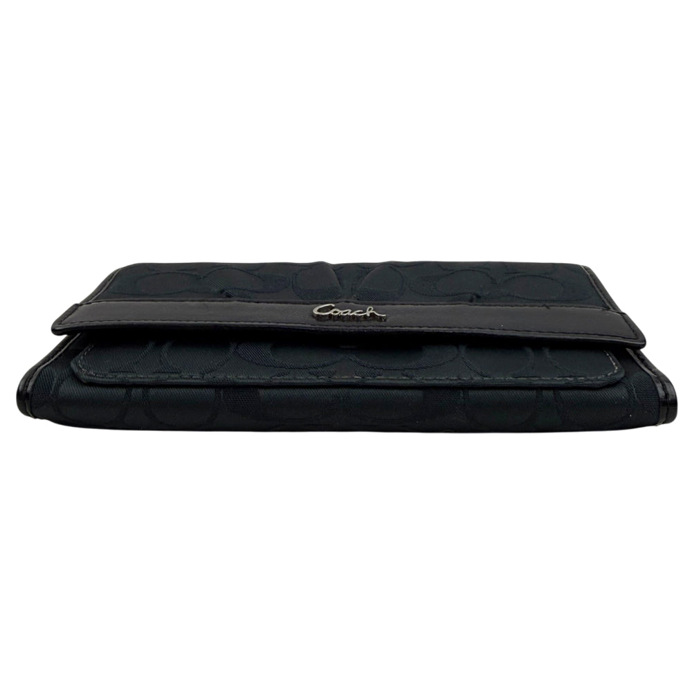 COACH Signature Canvas Black Purse Wallet LHQ1888