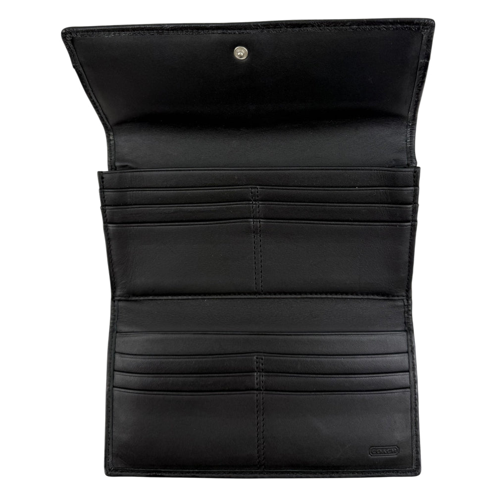 COACH Signature Canvas Black Purse Wallet LHQ1888