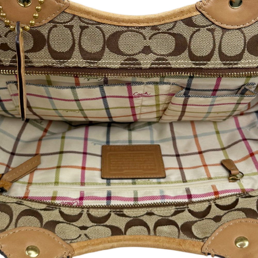 COACH Bleeker Signature Canvas Brown Tote Shoulder Bag LHQ1890