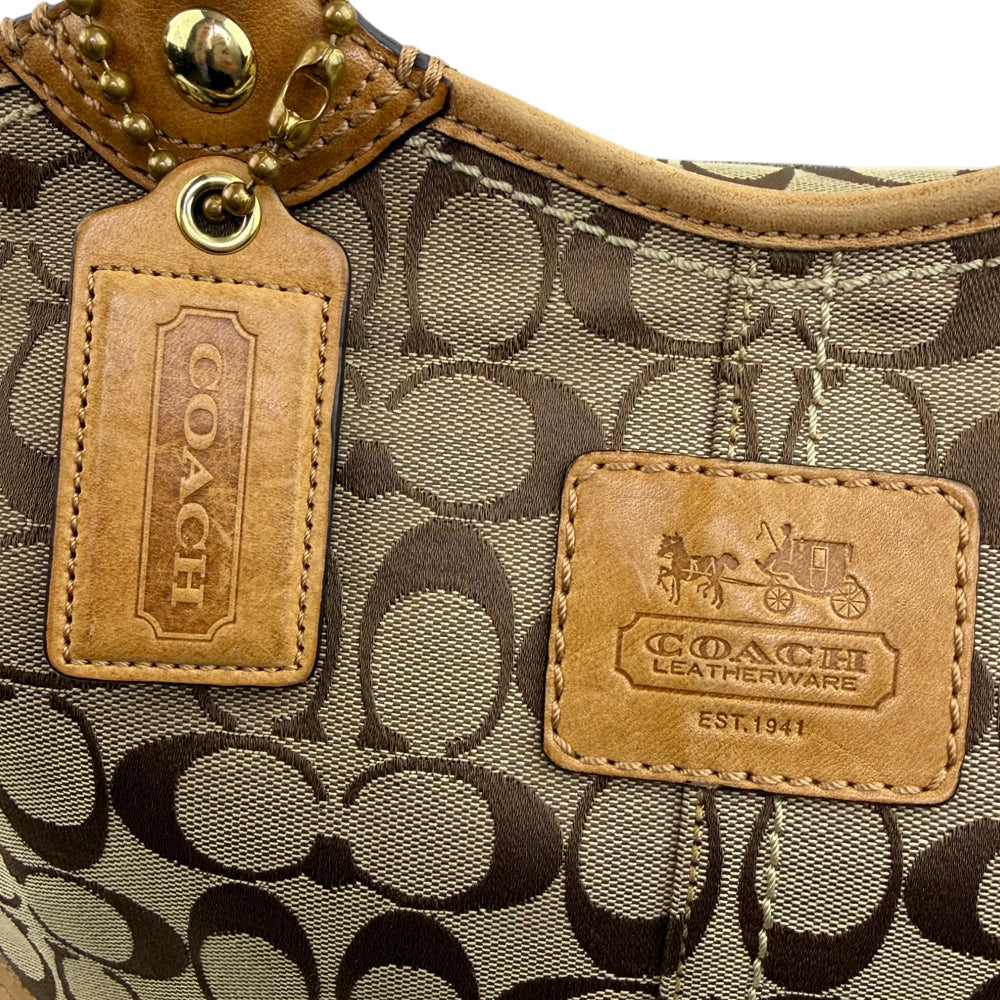 COACH Bleeker Signature Canvas Brown Tote Shoulder Bag LHQ1890