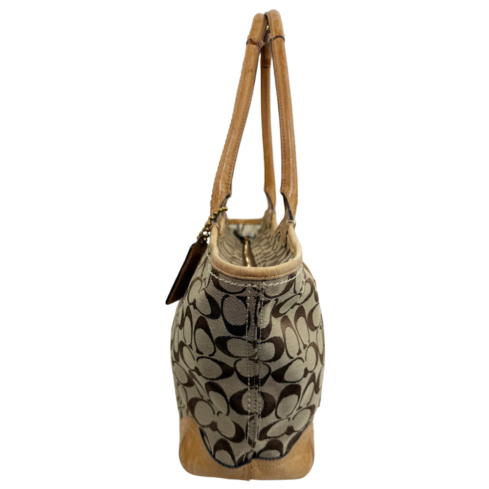 COACH Bleeker Signature Canvas Brown Tote Shoulder Bag LHQ1890