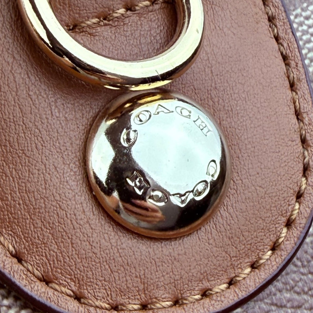 COACH Mini Bennet Brown Signature 2 Way Crossbody Hand Bag LHQ1891
