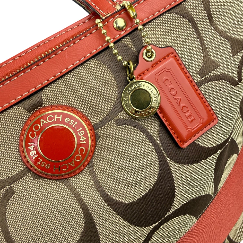 COACH Signature Canvas Brown Tote Bag LHQ1889