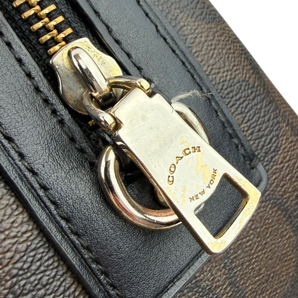 COACH Rowan Signature Dark Brown Shoulder Hand Bag LHQ1900