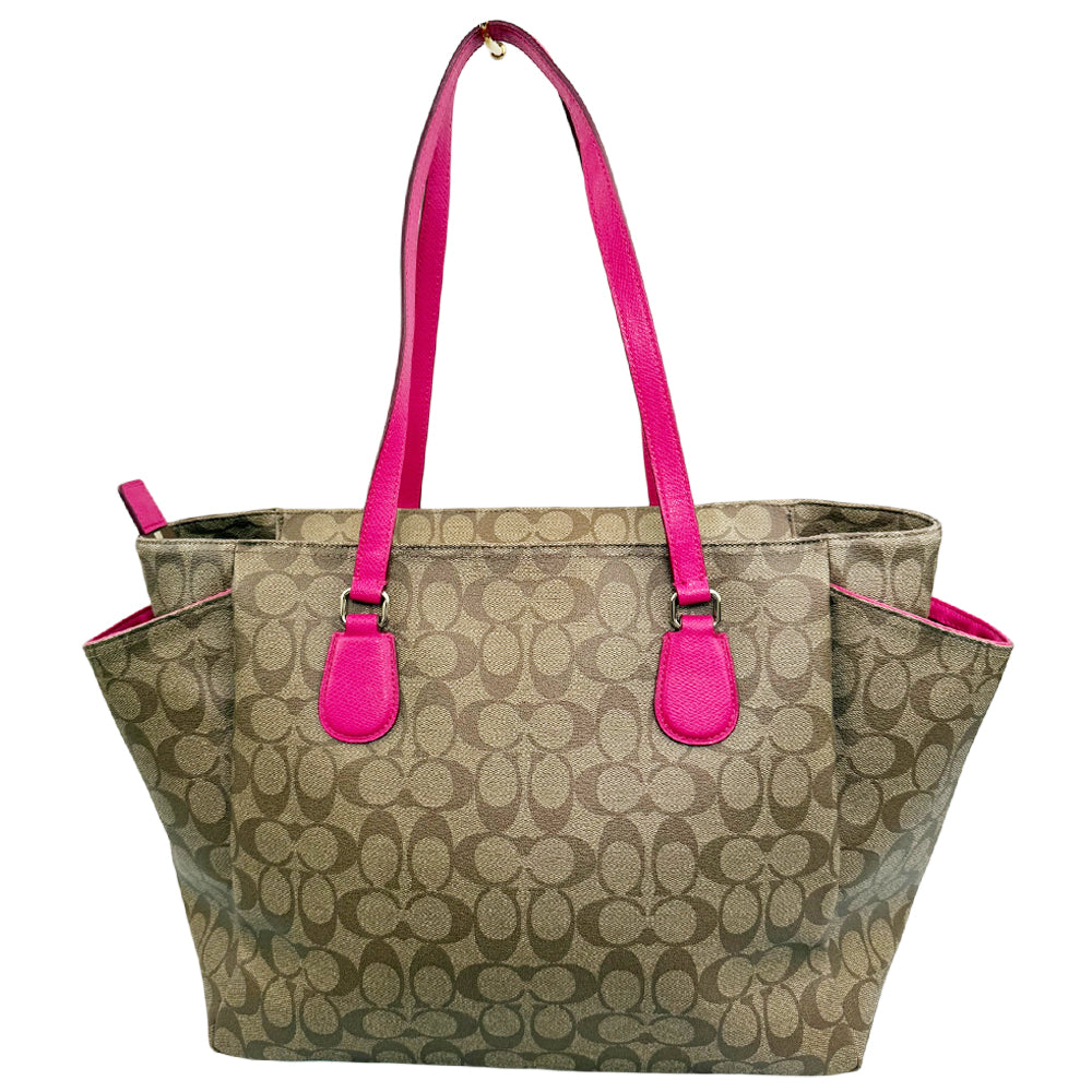 COACH Baby Diaper Signature Canvas Brown Shoulder Bag LHQ1907
