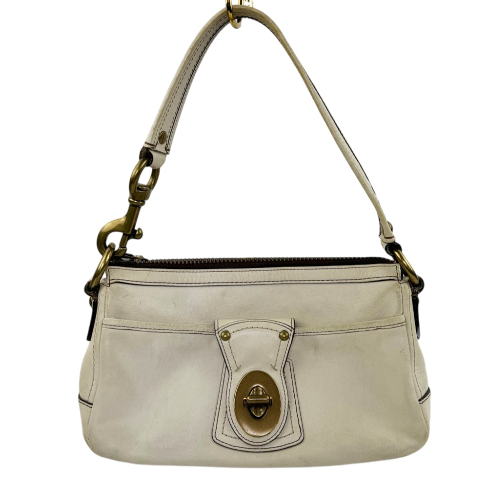 COACH Leigh White Leather Shoulder Bag LHQ1910