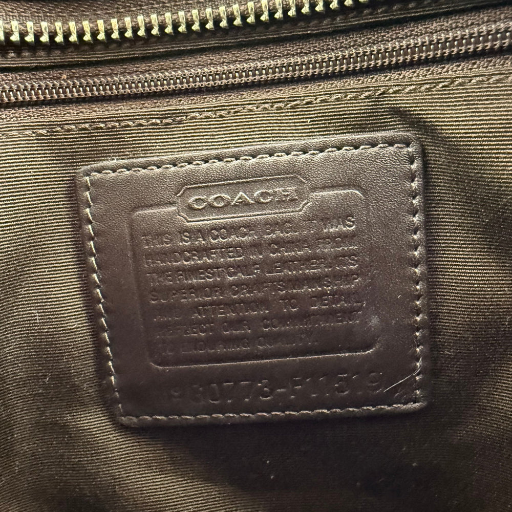 COACH Brown Patent Leather Tote Shoulder Bag LHQ1911