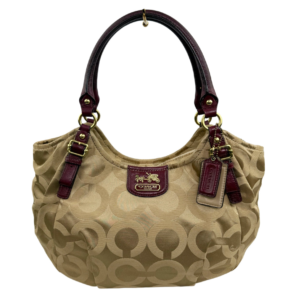 COACH Signature Canvas Brown Shoulder Bag LHQ1914