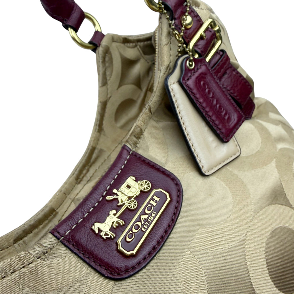 COACH Signature Canvas Brown Shoulder Bag LHQ1914
