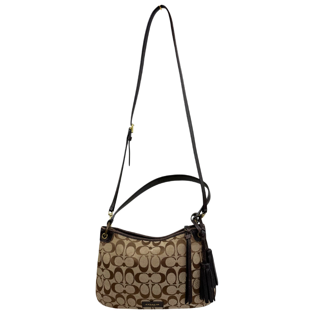 COACH Signature Canvas Tassel Shoulder Bag LHQ1916
