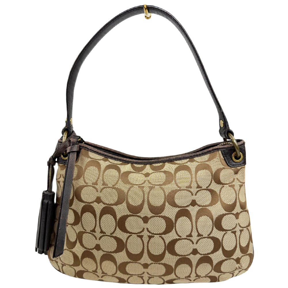 COACH Signature Canvas Tassel Shoulder Bag LHQ1916