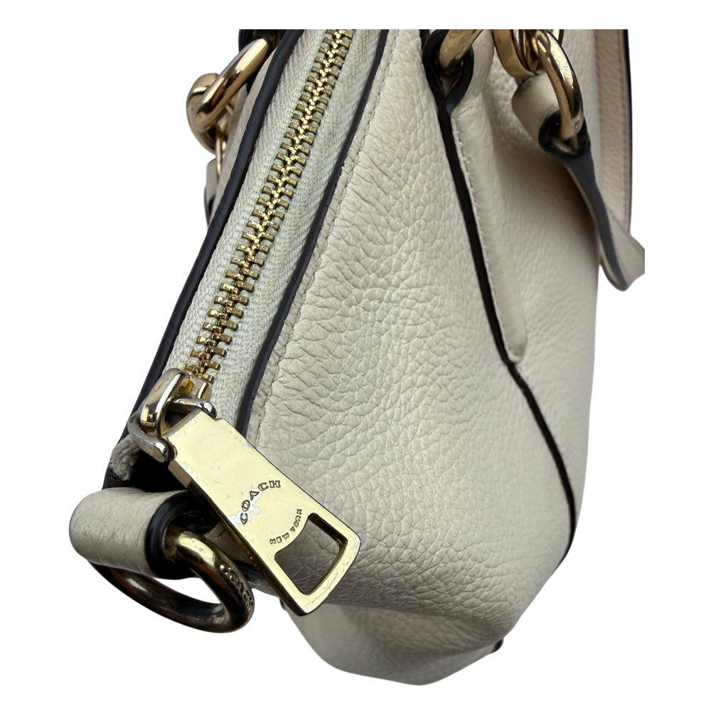 COACH Ava White Leather Tote Shoulder Bag LHQ1918