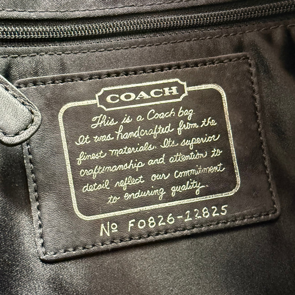 COACH Signature Canvas Black Stripe Hobo Shoulder Bag LHQ1919