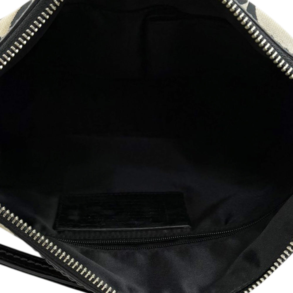 COACH Signature Canvas Black Stripe Hobo Shoulder Bag LHQ1919