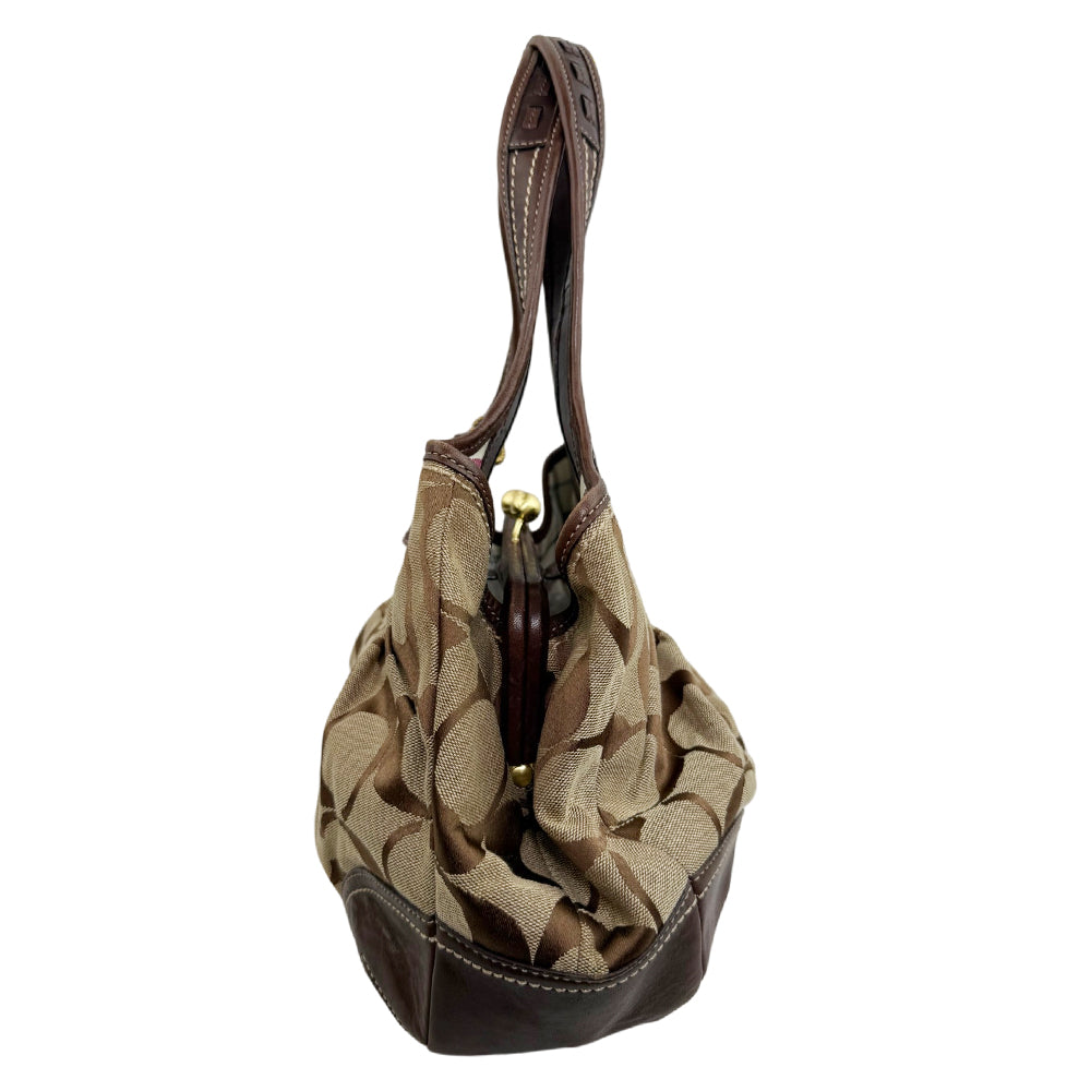 COACH Ergo Signature Canvas Brown Shoulder Bag LHQ1921