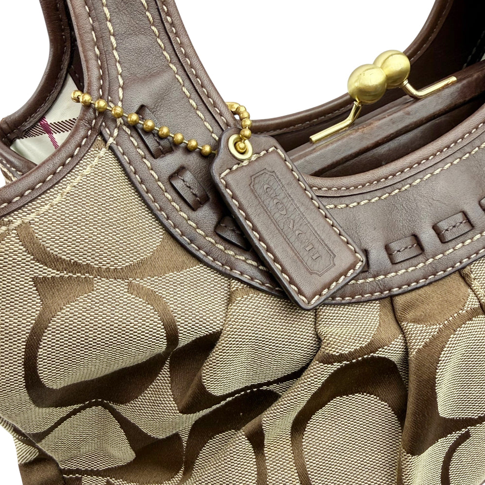COACH Ergo Signature Canvas Brown Shoulder Bag LHQ1921