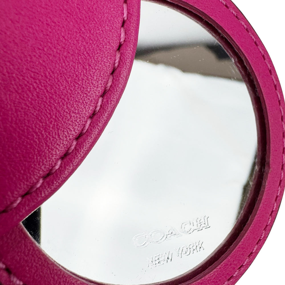 COACH Pink Leather Mirror Bag Charm LHQ1928