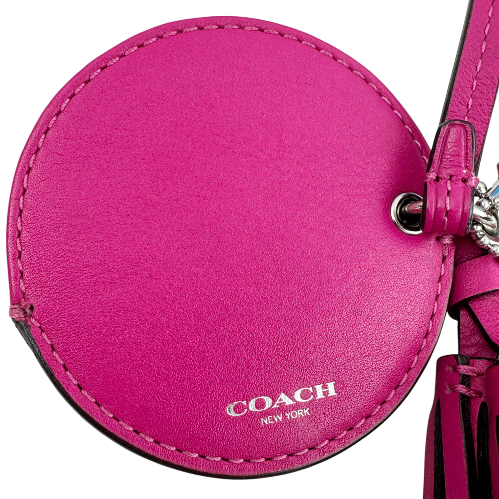 COACH Pink Leather Mirror Bag Charm LHQ1929