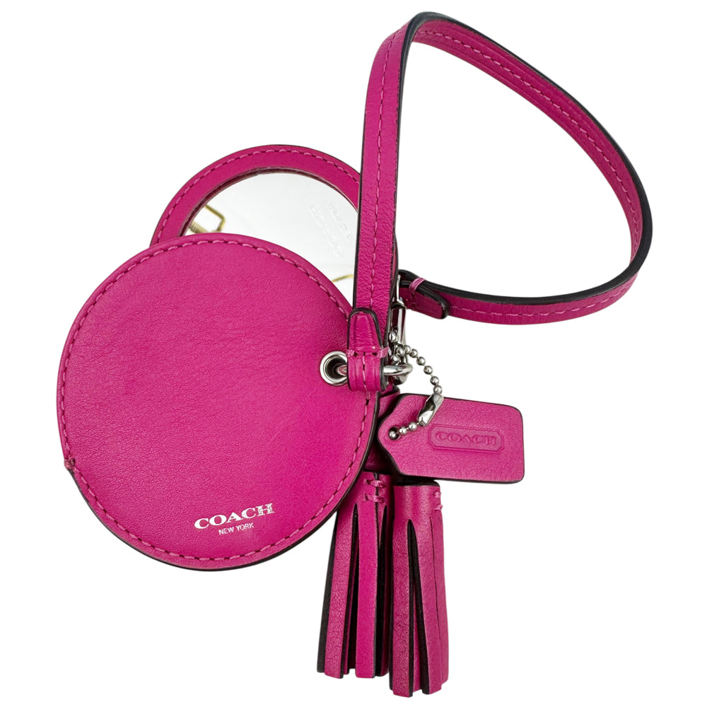 COACH Pink Leather Mirror Bag Charm LHQ1929