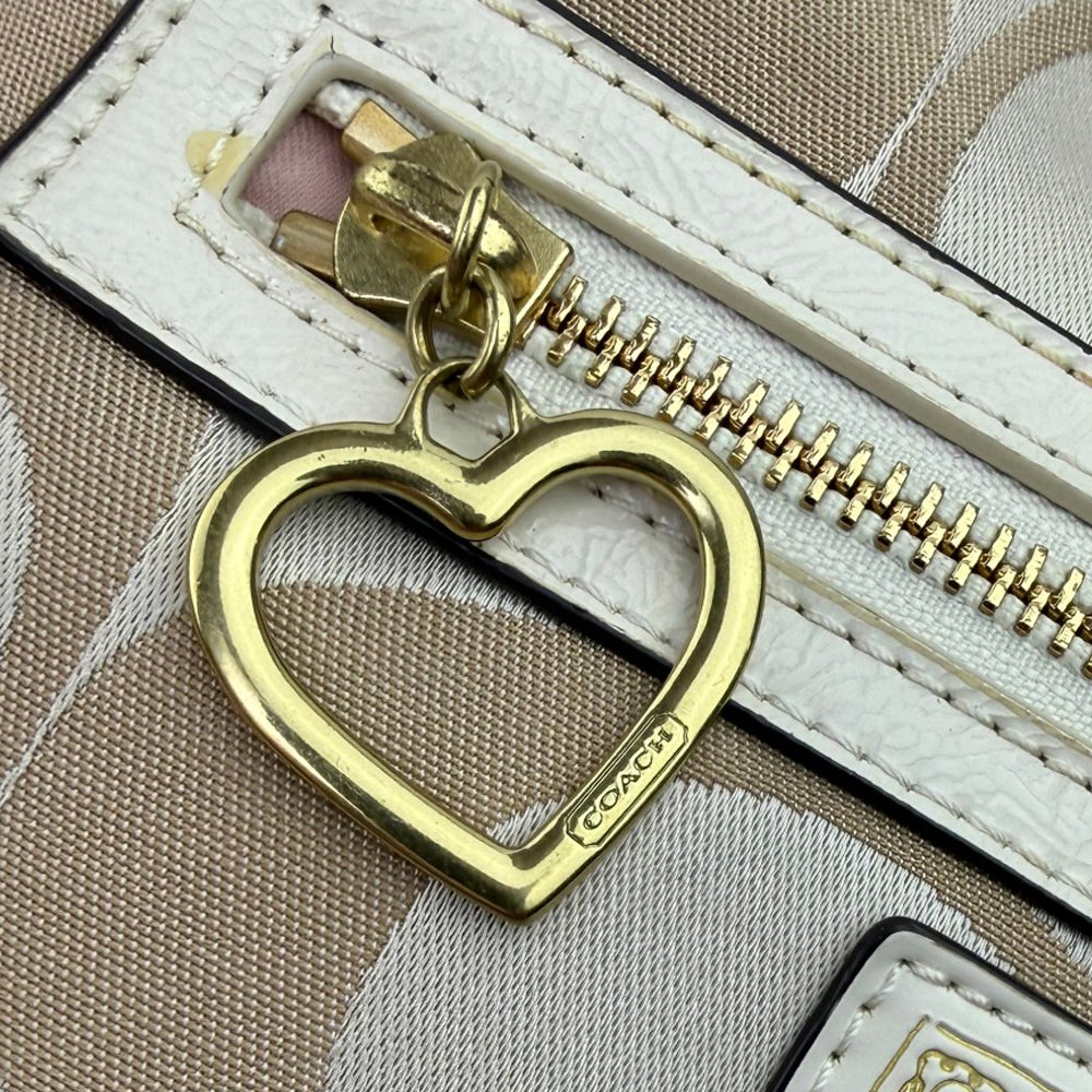 COACH Poppy Signature Cream Shoulder Bag LHQ1953