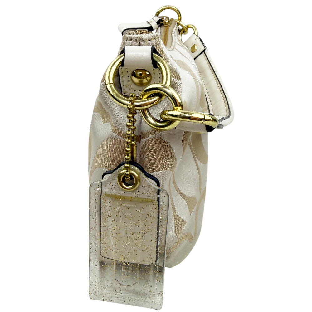 COACH Poppy Signature Cream Shoulder Bag LHQ1953
