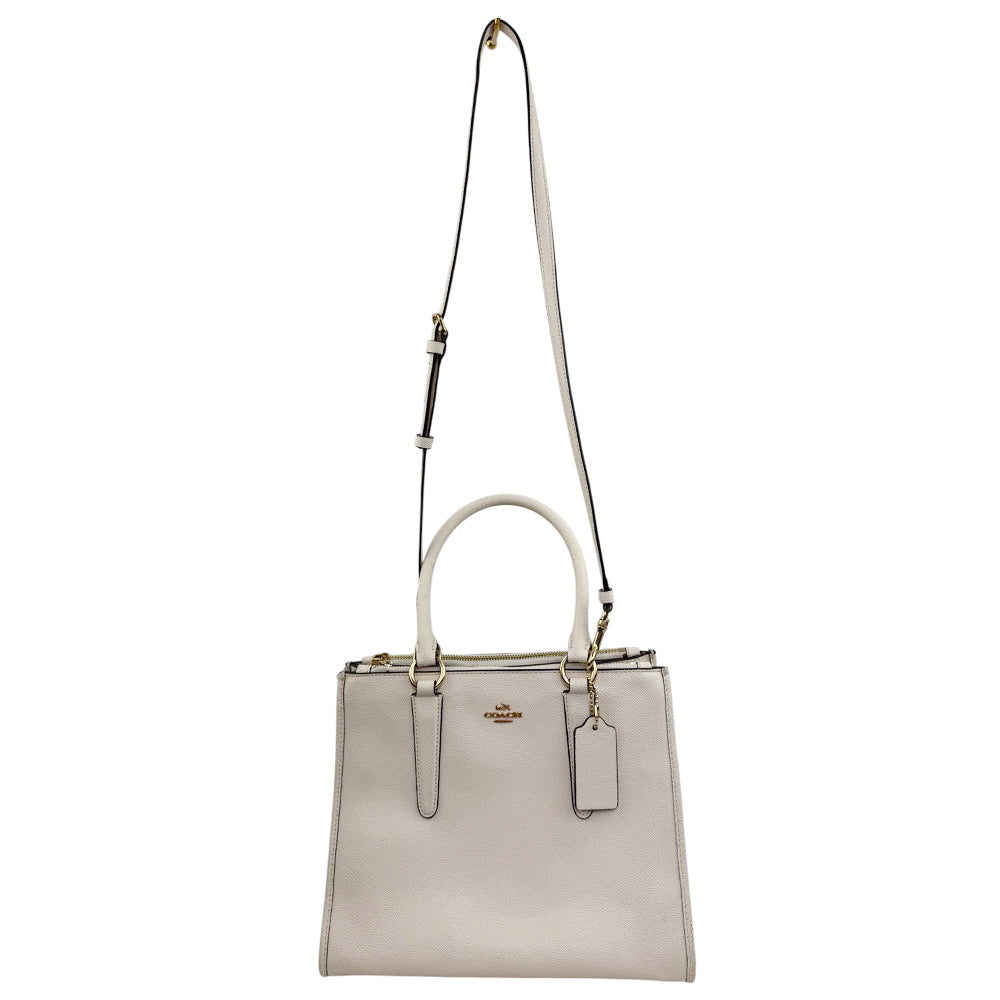 COACH White Leather Carryall Shoulder Bag LHQ1954