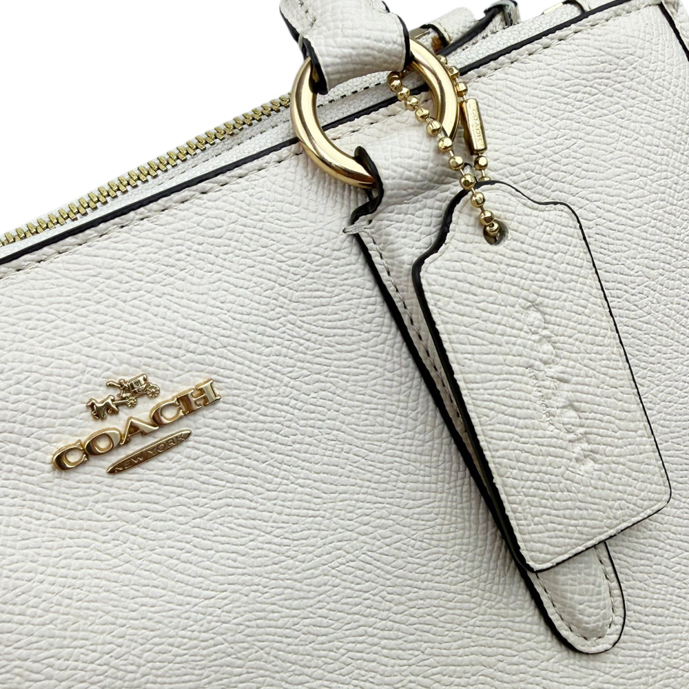 COACH White Leather Carryall Shoulder Bag LHQ1954