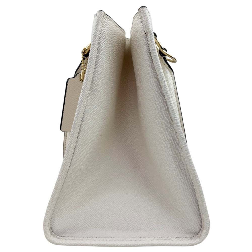 COACH White Leather Carryall Shoulder Bag LHQ1954