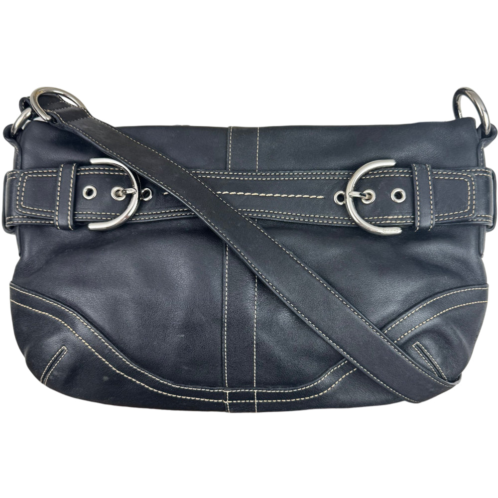 COACH Soho Buckle Black Leather Shoulder Bag LHQ1957